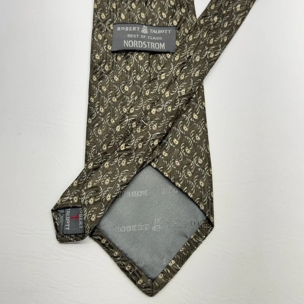 Robert Talbott Necktie Mens OS Green Paisley Silk Best of Class Nordstrom Luxury